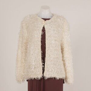 Side Effects Cream Eyelash Knit Cardigan Jacket